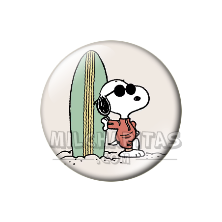 Chapa de Snoopy: Snoopy tabla de surf