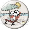 Chapa de Snoopy: Snoopy y Emilio (Woodstock) en la playa