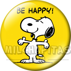Chapa de Snoopy: Snoopy Be Happy