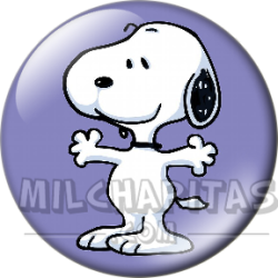 Chapa de Snoopy: Snoopy con los brazos abiertos