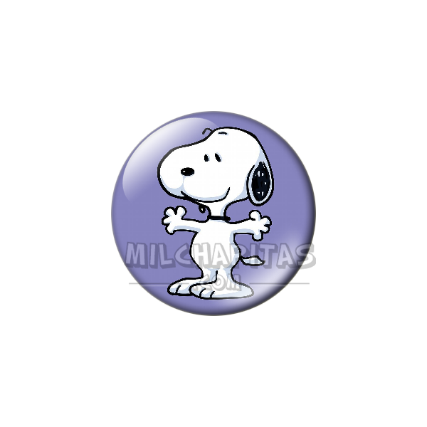 Chapa de Snoopy: Snoopy con los brazos abiertos