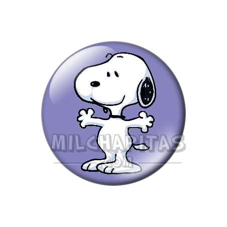 Chapa de Snoopy: Snoopy con los brazos abiertos