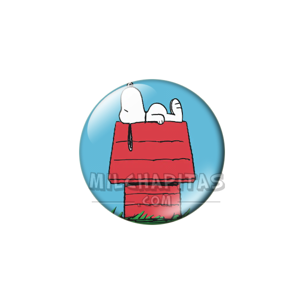 Chapa de Snoopy: Snoopy tumbado en su caseta