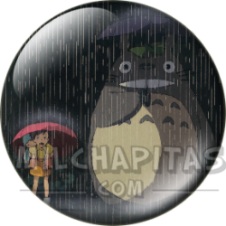 Chapa de Studio Ghibli: Totoro y Satsuki en la parada del autobús