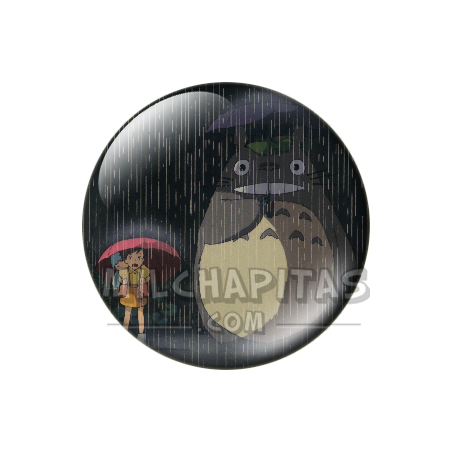 Chapa de Studio Ghibli: Totoro y Satsuki en la parada del autobús