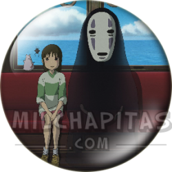 Chapa de Studio Ghibli: Chihiro y Sin Cara (Kaonashi) en el tren