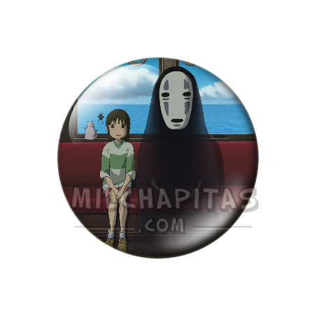 Chapa de Studio Ghibli: Chihiro y Sin Cara (Kaonashi) en el tren