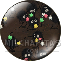 Chapa de Studio Ghibli: Carboncillos (Susuwatari) con estrellas
