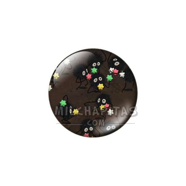 Chapa de Studio Ghibli: Carboncillos (Susuwatari) con estrellas
