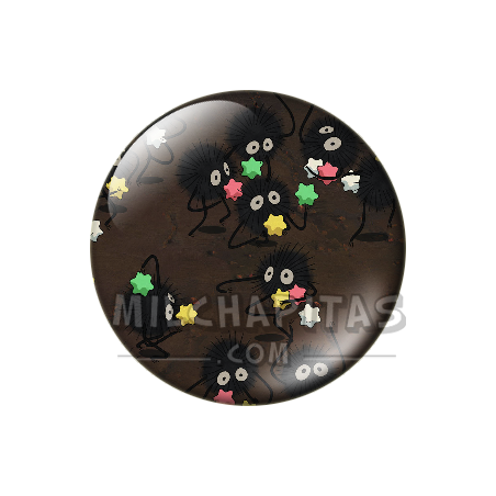 Chapa de Studio Ghibli: Carboncillos (Susuwatari) con estrellas