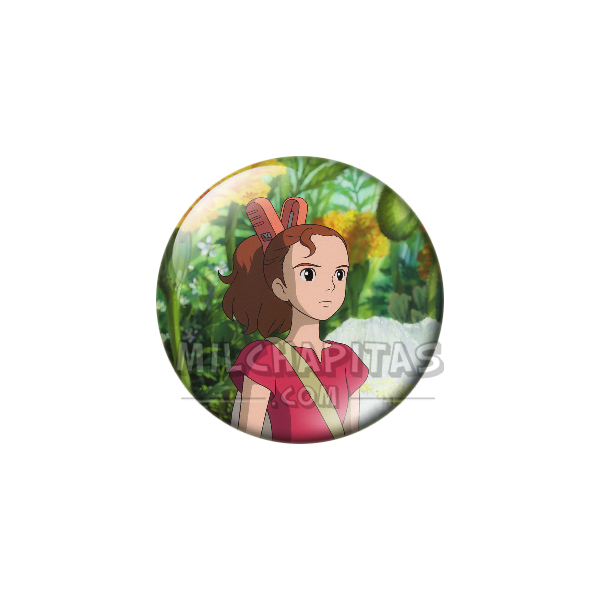 Chapa de Studio Ghibli: Arrietty entre flores