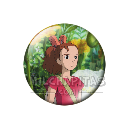 Chapa de Studio Ghibli: Arrietty entre flores