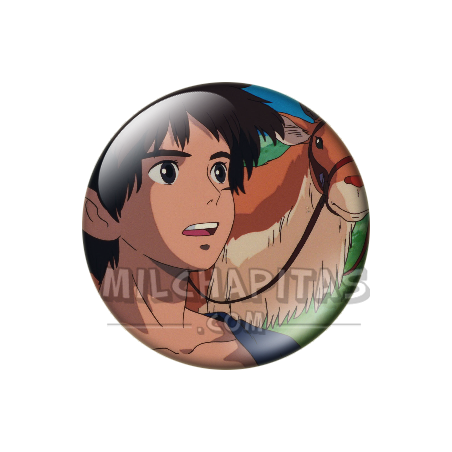Chapa de Studio Ghibli: Ashitaka y Yakul