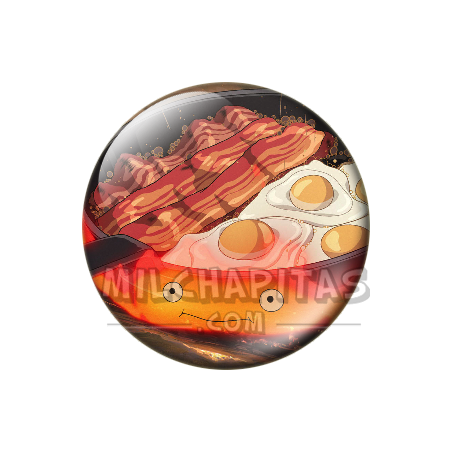 Chapa de Studio Ghibli: Calcifer cocinando