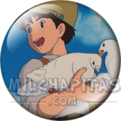 Chapa de Studio Ghibli: Pazu con las palomas