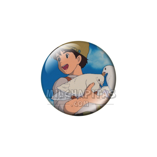 Chapa de Studio Ghibli: Pazu con las palomas