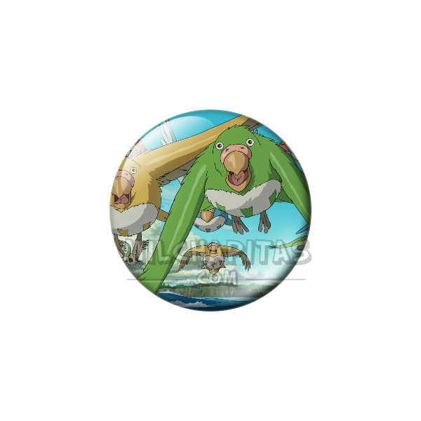 Chapa de Studio Ghibli: Periquitos (El chico y la garza)