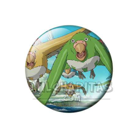 Chapa de Studio Ghibli: Periquitos (El chico y la garza)