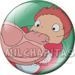 Chapa de Studio Ghibli: Ponyo comiendo jamón