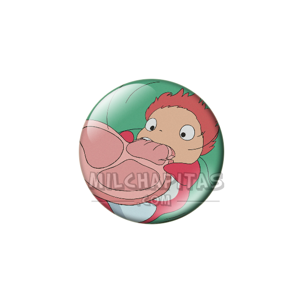 Chapa de Studio Ghibli: Ponyo comiendo jamón