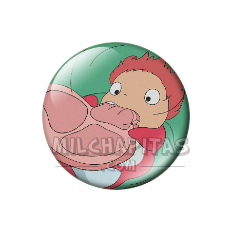 Chapa de Studio Ghibli: Ponyo comiendo jamón