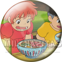 Chapa de Studio Ghibli: Ponyo y Sosuke con el ramen