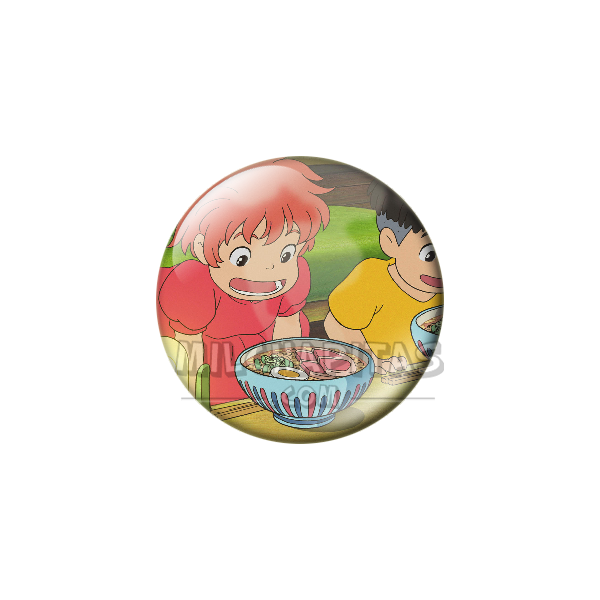 Chapa de Studio Ghibli: Ponyo y Sosuke con el ramen