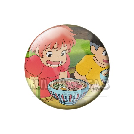 Chapa de Studio Ghibli: Ponyo y Sosuke con el ramen