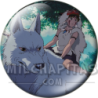 Chapa de Studio Ghibli: San montando a lomos de un lobo
