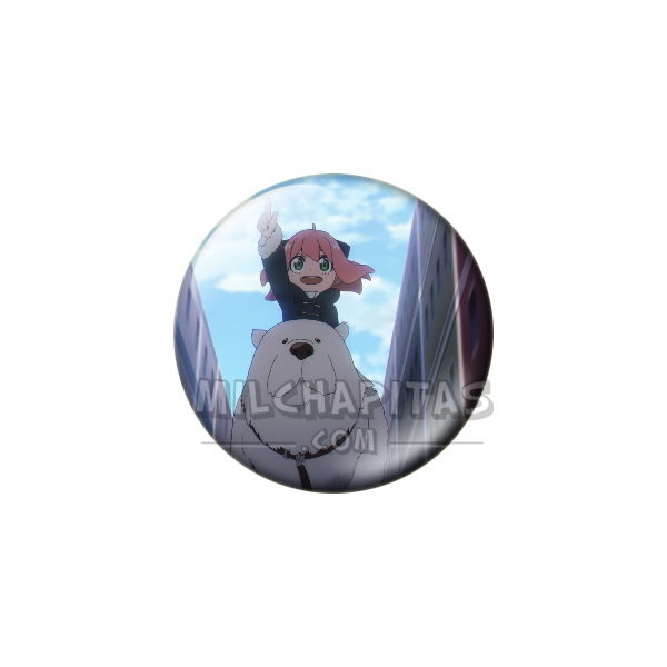 Chapa de Spy x Family: Anya Forger y Bond (Corriendo)