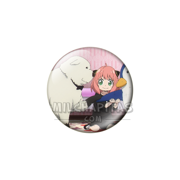 Chapa de Spy x Family: Anya Forger y Bond (Con el Pingüino)
