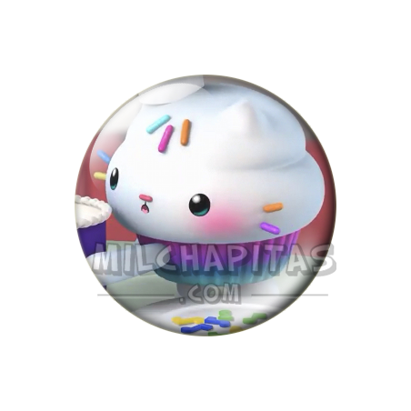 Chapa de La casa de muñecas de Gabby: Cakey Cat (Con la Tarta)