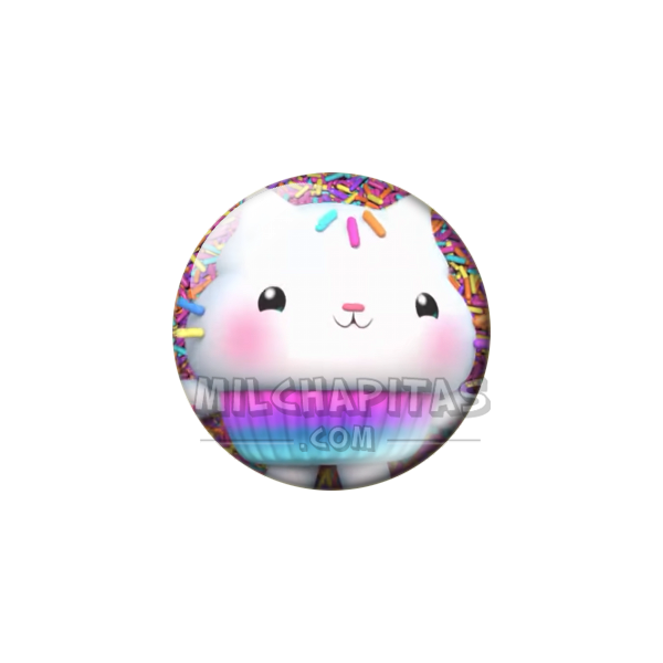Chapa de La casa de muñecas de Gabby: Cakey Cat (Entre Virutas)