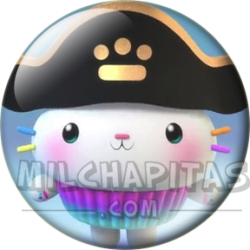 Chapa de La casa de muñecas de Gabby: Cakey Cat (Pirata)