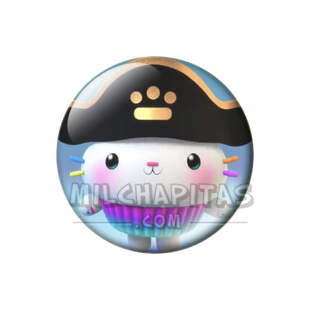 Chapa de La casa de muñecas de Gabby: Cakey Cat (Pirata)
