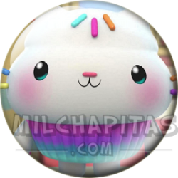 Chapa de La casa de muñecas de Gabby: Cakey Cat (Sonriendo)