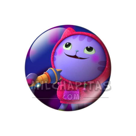 Chapa de La casa de muñecas de Gabby: DJ Catnip (Con el Micrófono)