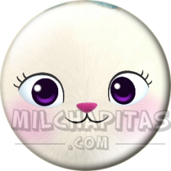 Chapa de La casa de muñecas de Gabby: Fluffy Flufferton (De Cerca)