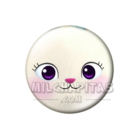 Chapa de La casa de muñecas de Gabby: Fluffy Flufferton (De Cerca)