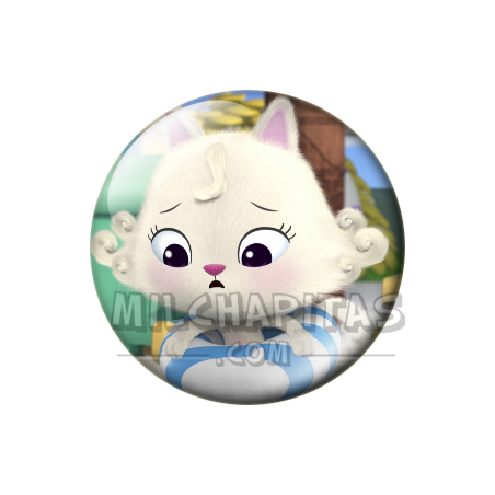 Chapa de La casa de muñecas de Gabby: Fluffy Flufferton (En el Flotador)