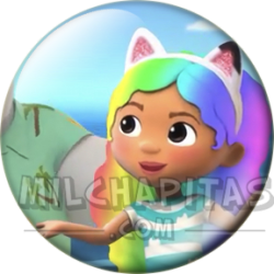 Chapa de La casa de muñecas de Gabby: Gabby (Pelo Arcoíris)