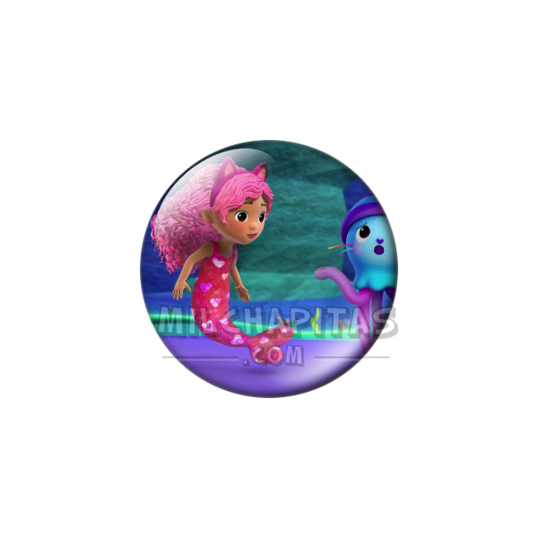Chapa de La casa de muñecas de Gabby: Gabby y Kitty Squiddy (Bajo el Mar)