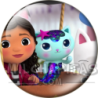 Chapa de La casa de muñecas de Gabby: Gabby, MerCat y Pandy (En Globo)