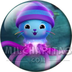 Chapa de La casa de muñecas de Gabby: Kitty Squiddy (Brillante)