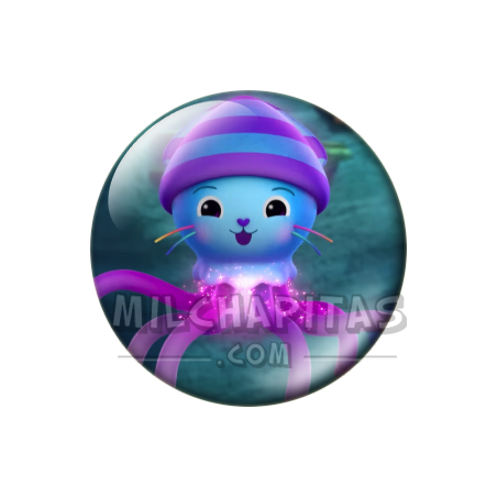 Chapa de La casa de muñecas de Gabby: Kitty Squiddy (Brillante)