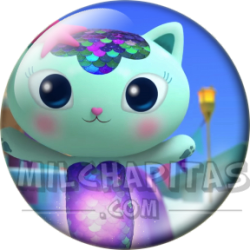 Chapa de La casa de muñecas de Gabby: MerCat (Brillante)