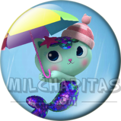 Chapa de La casa de muñecas de Gabby: MerCat (Con el Paraguas)