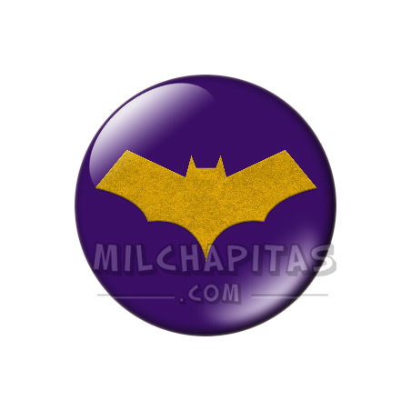 Chapa de DC Comics: Logo Batgirl (fondo morado)
