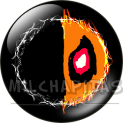 Chapa de DC Comics: Logo Deathstroke (máscara en llamas)