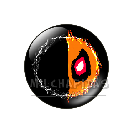 Chapa de DC Comics: Logo Deathstroke (máscara en llamas)